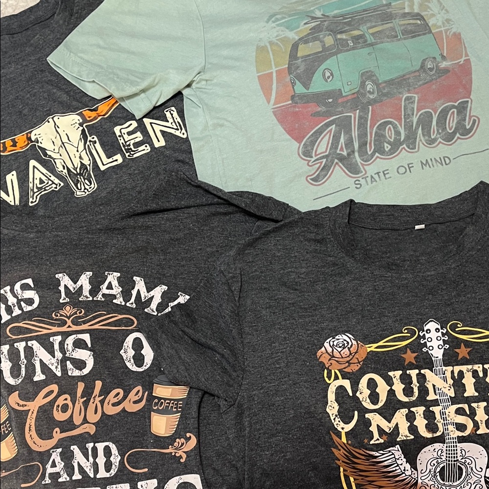 Graphic Women’s T-Shirts Set - Multicolor